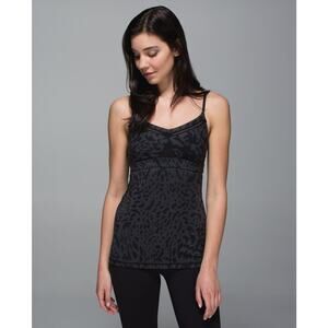 Lululemon Women's Just Breathe Tank Animal Swirl Black/Gray Pattern-Size 10